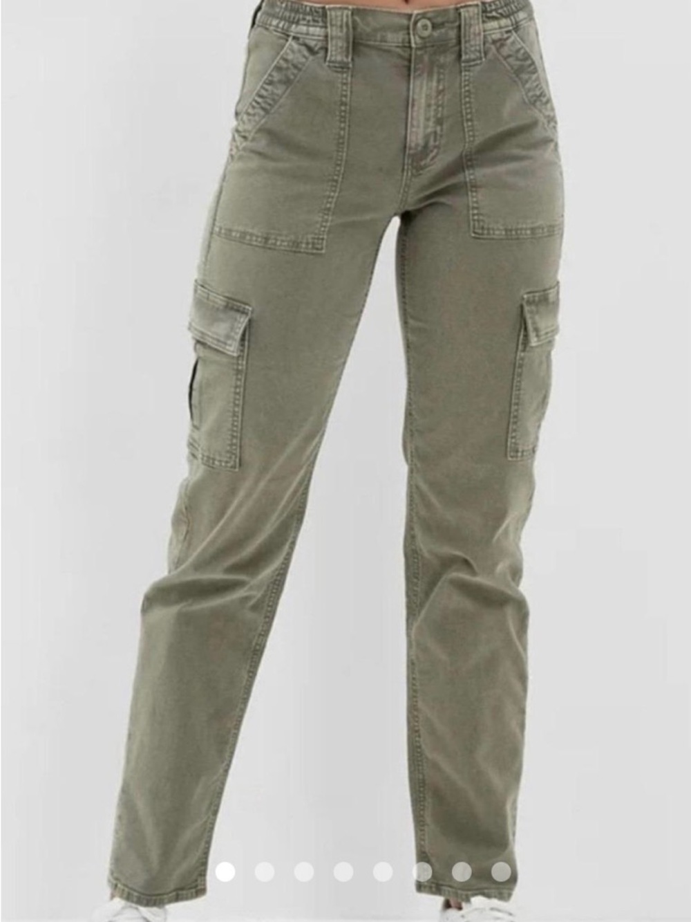 American Eagle Outfitters Olive Straight-Leg Cargo Jeans